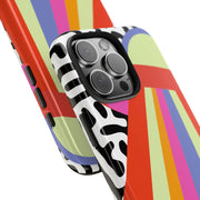 Retro Mod UFO Rainbow Beam Tough Phone Case LavenderCeleste