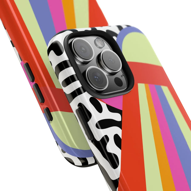 Retro Mod UFO Rainbow Beam Tough Phone Case LavenderCeleste