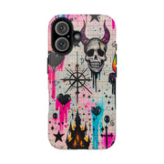 Skull Occult Neon Drip Pastel Goth Tough Phone Case LavenderCeleste