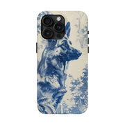 Blue Toile German Shepherd Scenic Tough Phone Case LavenderCeleste