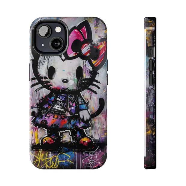 Goth Street Cat Pop Art Graffiti Tough Phone Case LavenderCeleste