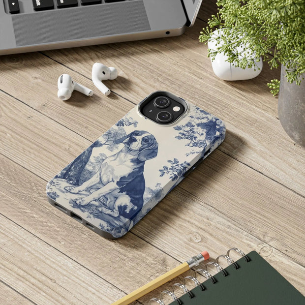 Blue Toile Beagle Country Scenic Tough Phone Case LavenderCeleste