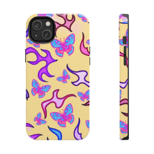 Y2K Butterfly Flames Retro Tough Phone Case LavenderCeleste