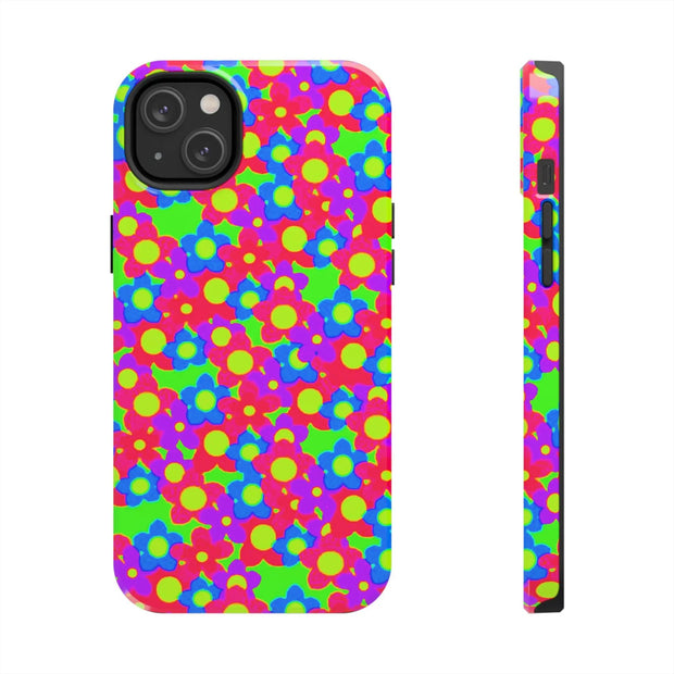 Retro Kawaii Bright Floral Pattern Tough Phone Case