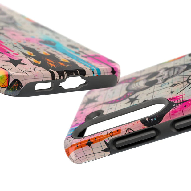 Skull Occult Neon Drip Pastel Goth Tough Phone Case LavenderCeleste