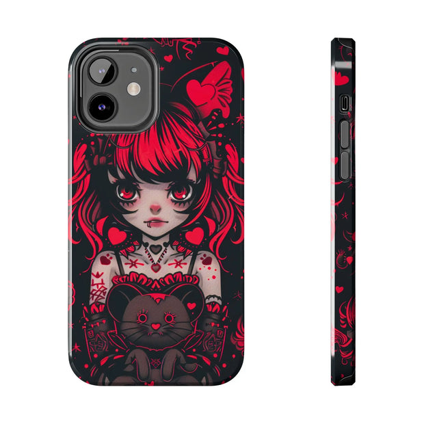 Kawaii Gothpunk Red Heart Tough Phone Case
