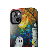 Lonely Ghost Tough Phone Case – Abstract Fall Park Bench Painting