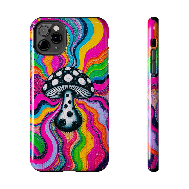 Psychedelic Rainbow Mushroom Art – Trippy Tough Case Printify