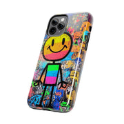 Rainbow Graffiti Smiley Tough Phone Case LavenderCeleste