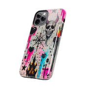 Skull Occult Neon Drip Pastel Goth Tough Phone Case LavenderCeleste