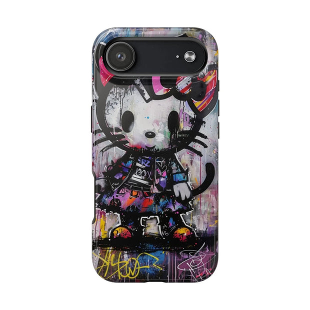 Goth Street Cat Pop Art Graffiti Tough Phone Case LavenderCeleste