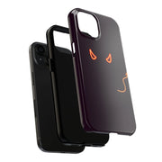 Neon Devil Eyes Tough Phone Case – Minimal Dark Glow Aesthetic Printify