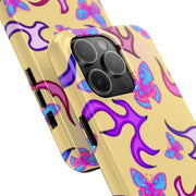 Y2K Butterfly Flames Retro Tough Phone Case LavenderCeleste