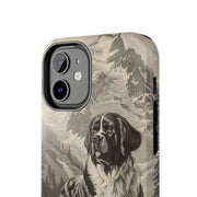 Saint Bernard Toile de Jouy Vintage Tough Phone Case LavenderCeleste