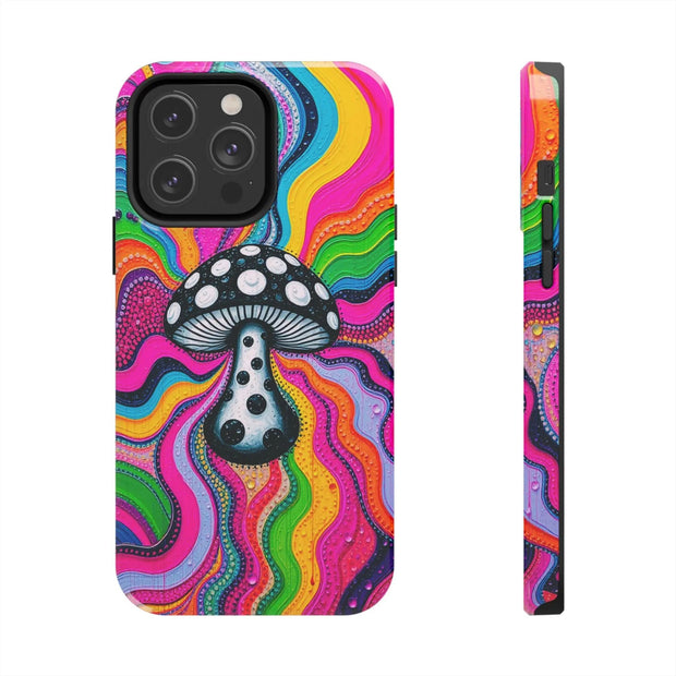 Psychedelic Rainbow Mushroom Art – Trippy Tough Case Printify