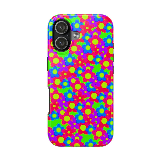 Retro Kawaii Bright Floral Pattern Tough Phone Case