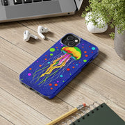 Vibrant Neon Jellyfish Cosmic Sea Tough Phone Case
