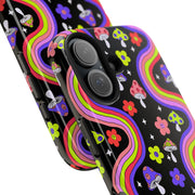Groovy Mushroom Rainbow Tough Phone Case LavenderCeleste