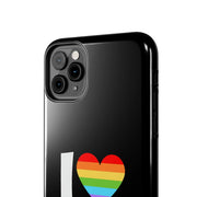 I Love Boys Pride Tough Phone Case – LGBTQ+ Rainbow Heart Design