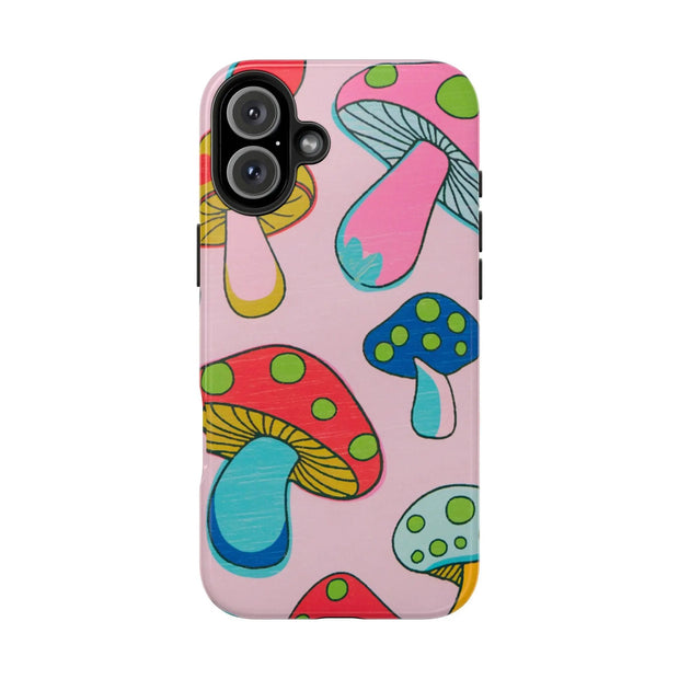 Retro Groovy Mushroom Tough Phone Case LavenderCeleste