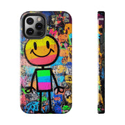 Rainbow Graffiti Smiley Tough Phone Case LavenderCeleste