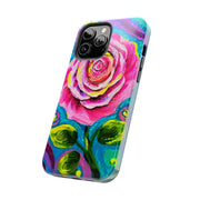 Vibrant Pink Rose Abstract Tough Phone Case LavenderCeleste