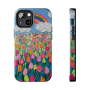 Rainbow Tulip Field Tough Phone Case LavenderCeleste