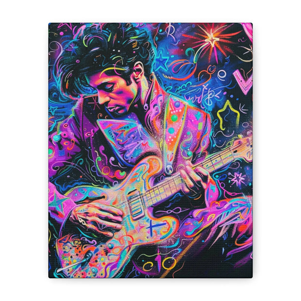 Electric Purple Guitar Legend Matte Canvas Art Printify