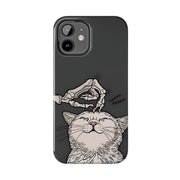 Skeleton Scratch Cat Gothic Humor Tough Phone Case LavenderCeleste