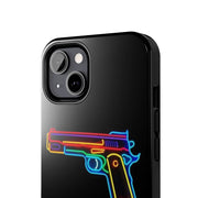 Neon Rainbow Gun Tough Phone Case – Bold Retro Vaporwave Aesthetic Printify