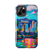 Los Angeles Hollywood Skyline Tough Phone Case – Vibrant Pop Art City Design - LavenderCeleste