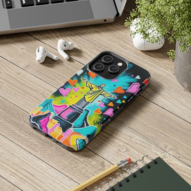 Rio de Janeiro Neon Pop Art Tough Phone Case LavenderCeleste