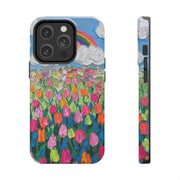 Rainbow Tulip Field Tough Phone Case LavenderCeleste