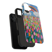 Rainbow Tulip Field Tough Phone Case LavenderCeleste
