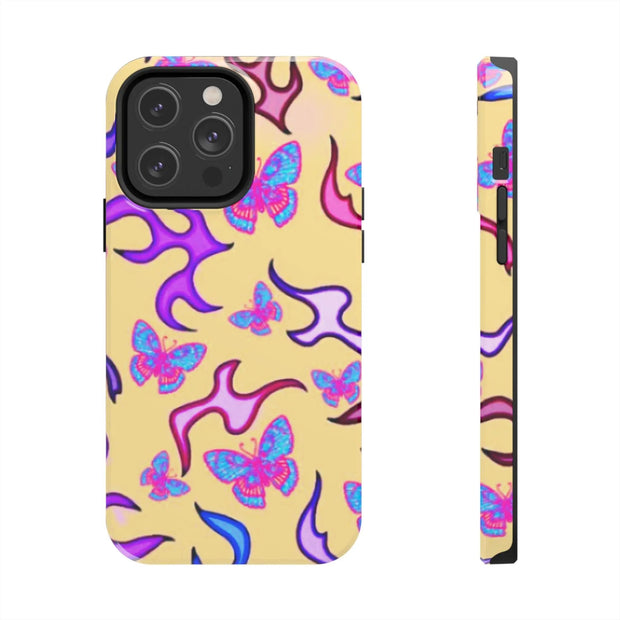 Y2K Butterfly Flames Retro Tough Phone Case LavenderCeleste