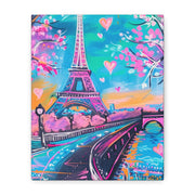 Pink Paris Eiffel Tower Dreamy Matte Canvas Art LavenderCeleste