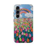 Rainbow Tulip Field Tough Phone Case LavenderCeleste