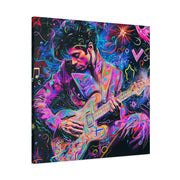 Electric Purple Guitar Legend Matte Canvas Art LavenderCeleste