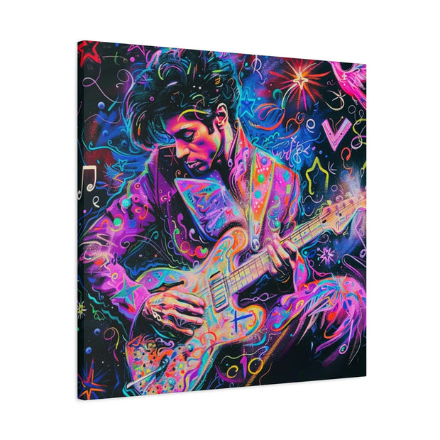 Electric Purple Guitar Legend Matte Canvas Art LavenderCeleste