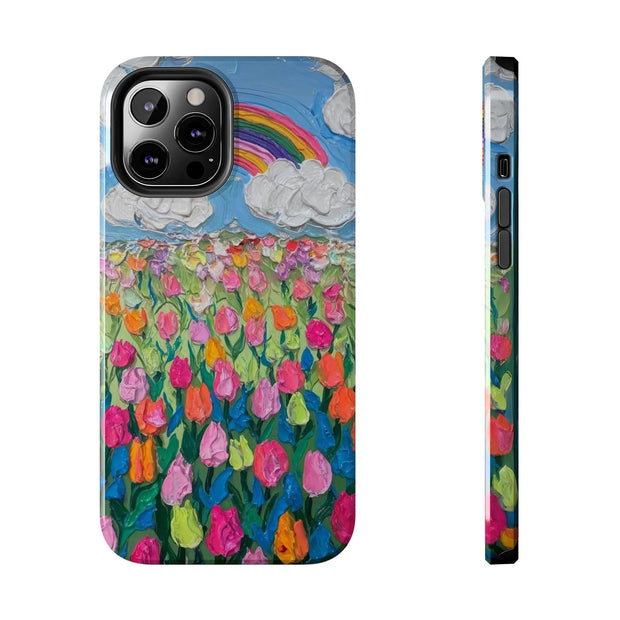 Rainbow Tulip Field Tough Phone Case LavenderCeleste