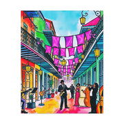 Vibrant New Orleans Jazz Street Matte Canvas – French Quarter Music Scene Printify