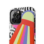 Retro Mod UFO Rainbow Beam Tough Phone Case LavenderCeleste