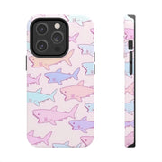 Pastel Shark Pattern Tough Phone Case Printify