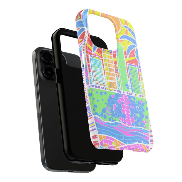 South Beach Miami Mosaic Art Tough Phone Case LavenderCeleste
