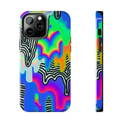 Trippy Technicolor Drip Retro Tough Phone Case LavenderCeleste