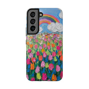 Rainbow Tulip Field Tough Phone Case LavenderCeleste