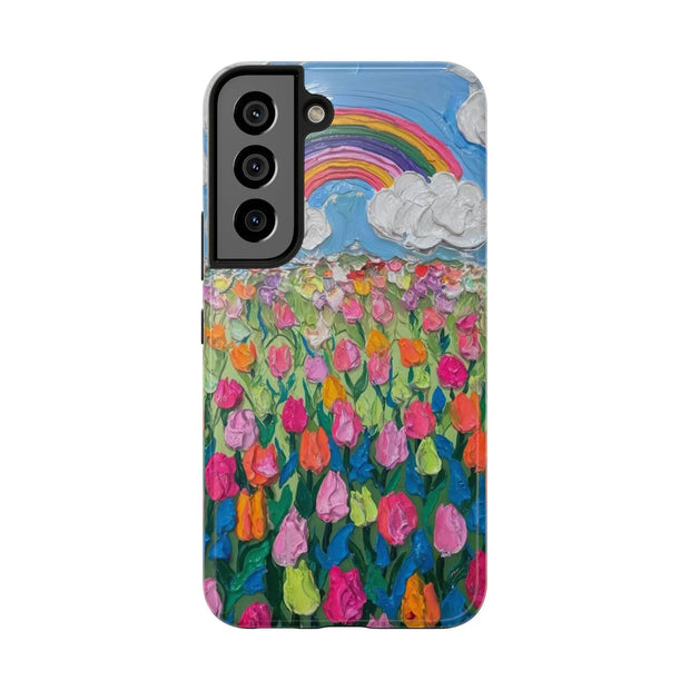 Rainbow Tulip Field Tough Phone Case LavenderCeleste
