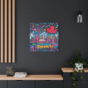 Toronto Pop Art Skyline Matte Canvas Wall Art LavenderCeleste