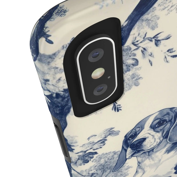 Blue Toile Beagle Country Scenic Tough Phone Case LavenderCeleste