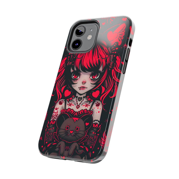 Kawaii Gothpunk Red Heart Tough Phone Case